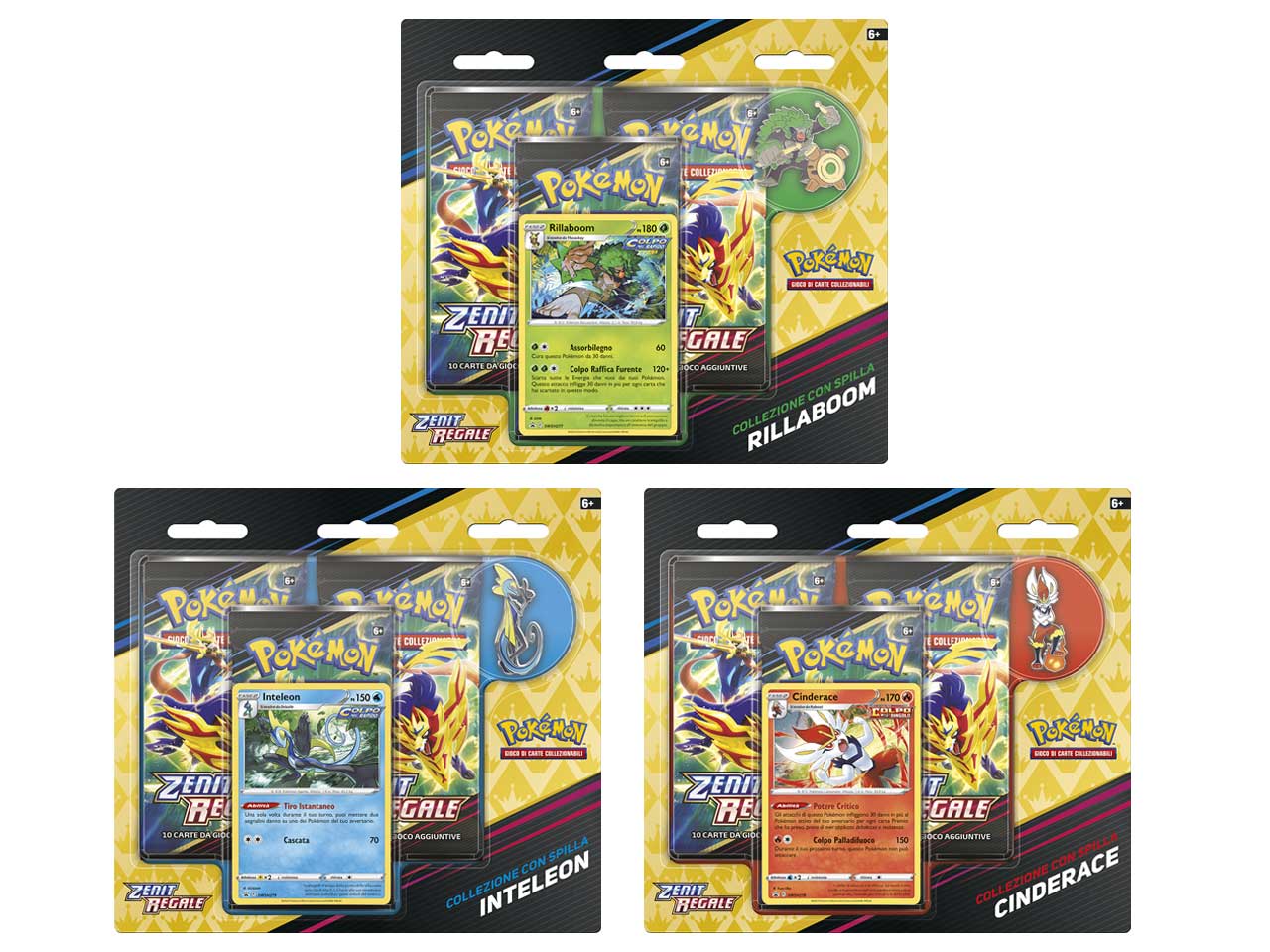 Pokémon Collezione Zenit Regale con Spilla Inteleon, Rillaboom e Cinderace (IT)